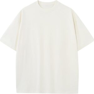 Men's Cotton T-Shirts Oversized Unisex Short Sleeve Crew Neck Loose Basic Tops Solid Athletic Tee