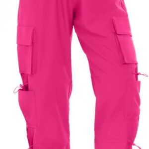 Womens Parachute Cargo Pants with Pockets Quick Dry Hiking Pants Lightweight Water-Resistant Baggy Joggers