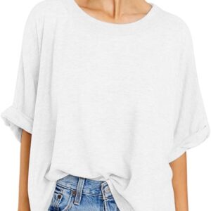 Womens  T Shirts Short Sleeve Loose Casual Tops Summer Basic Tees | Crew Neck,Boyfriend Shirt,Casual Tops,Maternity Clothes