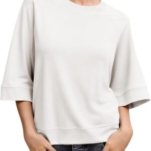 Womens  Tshirts Half Sleeve Tops Casual  Tee Shirts | 3/4 Length, Loose Fit, Baggy, Crew Neck, Cute, Basic Tees, Summer, Fall, Going Out