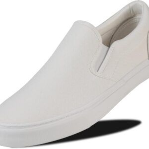 Men's Sneakers Classic Low Top Slip On Shoes Wide Canvas Skate Loafers Sneakers with Soft Insole Causal Dress Shoes for Men Comfortable Walking Shoes Slip on Sneakers for Men