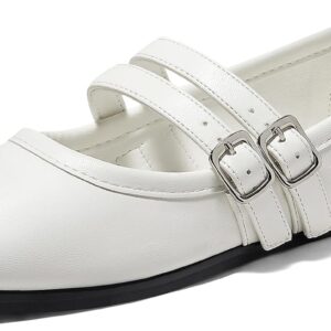 Womens  Flats Shoes Dressy Comfortable Square Toe Double Strap Soft Work Slip on Ballet Flat