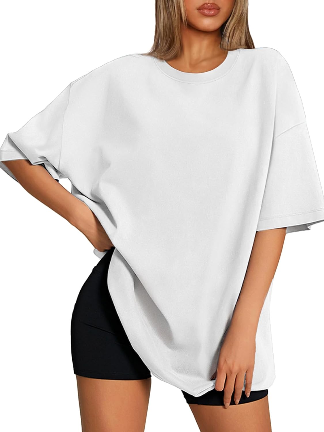 Womens T Shirts Loose Fit Crewneck Short Sleeve Tops Summer Casual Blouse 2026 Y2K Basic Tee Beach