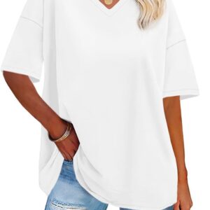 Oversized Tshirts for Women Graphic V Neck Summer Short Sleeve Loose Tees |  Oversized Graphic Casual Basic Tops Cute Tshirts Summer Daily Fit 2026