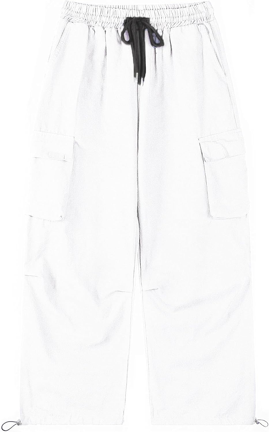 Men's Casual Cargo Pants Elastic Waist Drawstring Street Hip Hop Trousers with Pockets - Image 2