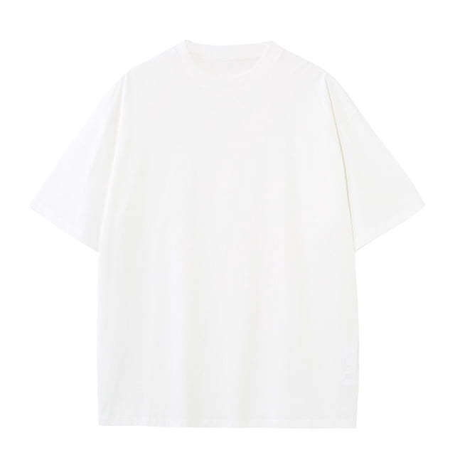 Men's Plus-Size Pure Cotton Short-Sleeve T-Shirt – Basic Solid-Color Casual Loose Summer Tee