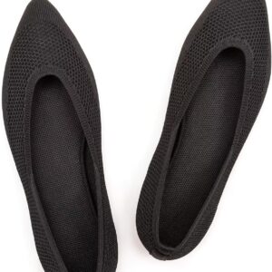 Women's Casual Loafer Flats Slip On Loafer Shoes Comfortable Knit Flat Shoes Classics Pointy Toe Loafer Flats,for Work,Travel