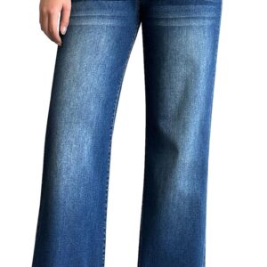 Women's Wide Leg Jeans Casual High Waisted Stretch Baggy Loose Denim Pants