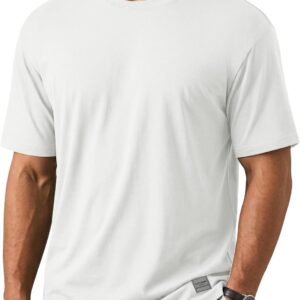 Men's T-Shirts Pure Cotton Crew Neck Tees Casual Drop Shoulder Top | Light breathable Classic tee - crew neck loose drop shoulder fit, for daily hangouts and seasonal layering