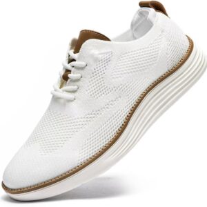 Mens Casual Dress Sneakers Fashion Walking Mesh Oxfords Shoes Business Work Lightweight Soft Sole