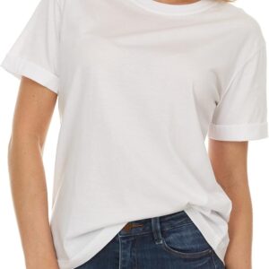 Womens Loose Fit Tee - Shirts Crewneck Cotton Tees.