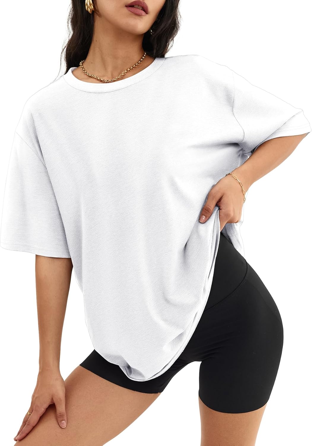 Womens T Shirts Short Sleeve Workout Tops | Cotton Casual Loose Fit Basic Graphics Gym Summer Plus Size Fashion Clothes